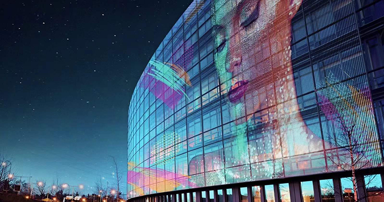 華宇星光電LED點光源網(wǎng)格屏有什么優(yōu)勢？(圖4)